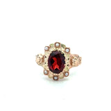 Antique 10KT Gold Garnet and Pearl Ring - KFK, Inc.