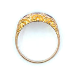 Antique 10KT Gold Rhodolite Garnet 3 - Stone Ring - KFK, Inc.