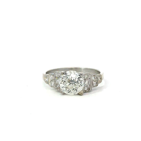 Antique 1.32CT Diamond Art Deco Platinum Ring - KFK, Inc.
