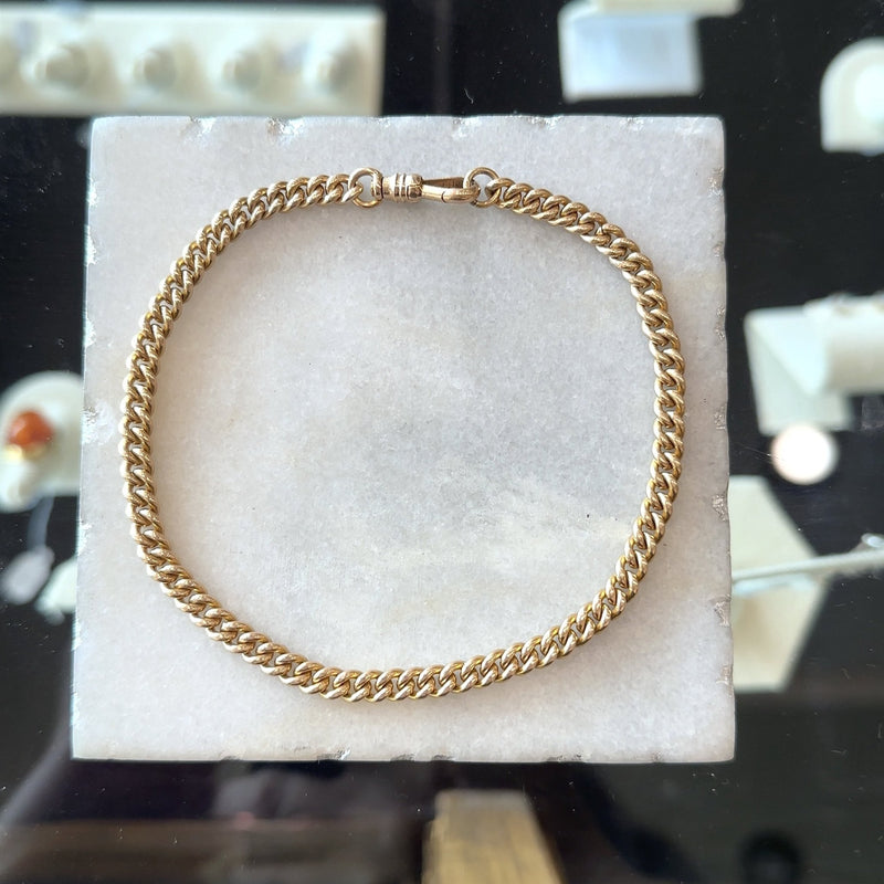 Antique 14KT Rose Gold 5mm Curb Chain Bracelet - KFK, Inc.