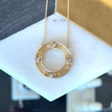 Antique 14KT Yellow Gold Filigree Diamond Pendant Necklace - KFK, Inc.