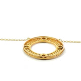 Antique 14KT Yellow Gold Filigree Diamond Pendant Necklace - KFK, Inc.