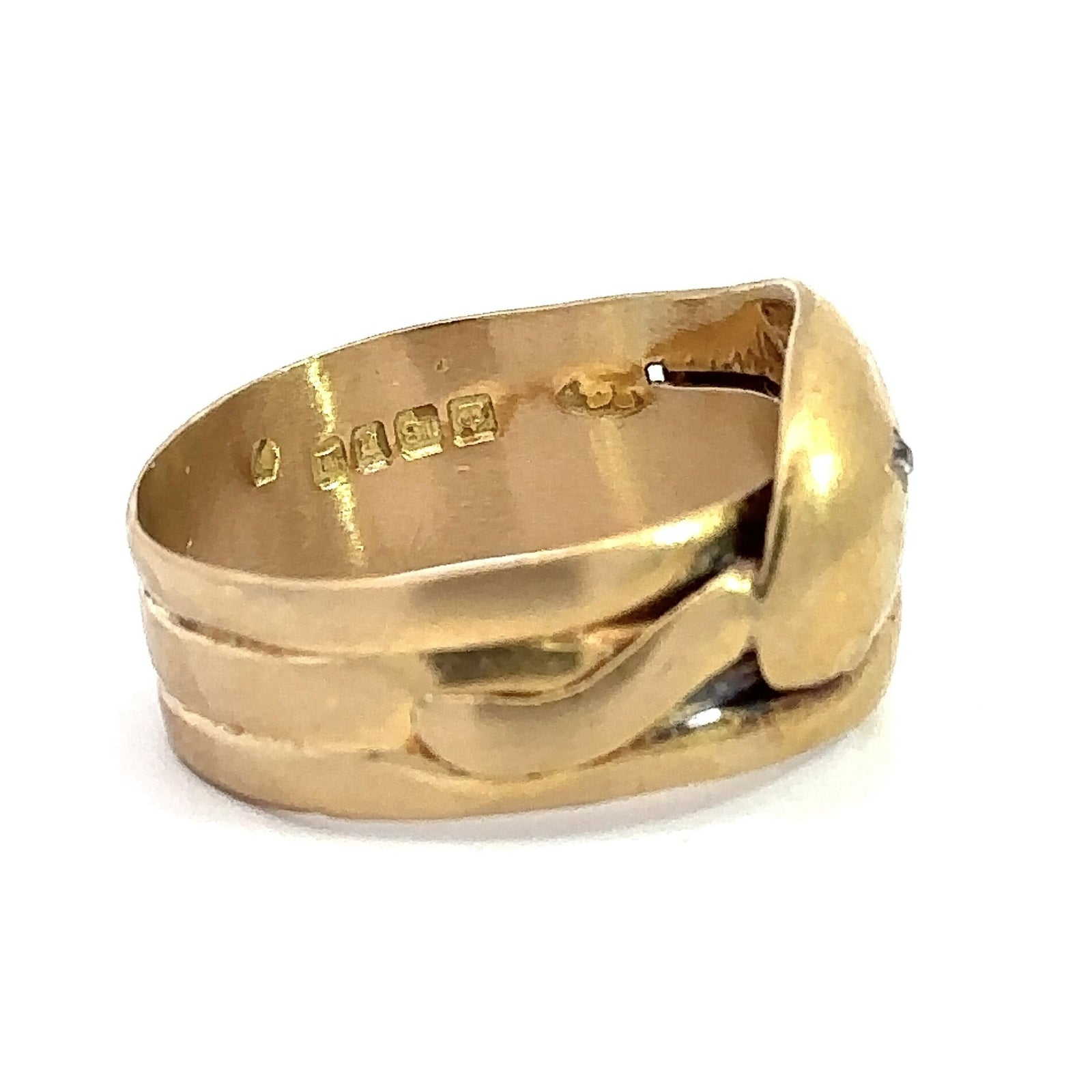 【1870】U.K. antique 9ct ロイヤルゴールド,キーパーリング Edwardian 18ct Gold Keeper Ring (321R) | The Antique