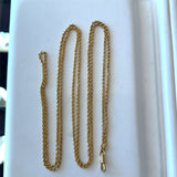 Antique 18KT Yellow Gold Textured Rolo-Style Chain, 56 Inches - KFK, Inc.