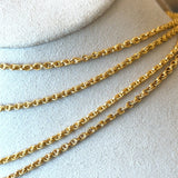 Antique 18KT Yellow Gold Textured Rolo-Style Chain, 56 Inches - KFK, Inc.