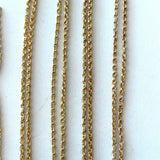 Antique 18KT Yellow Gold Textured Rolo-Style Chain, 56 Inches - KFK, Inc.