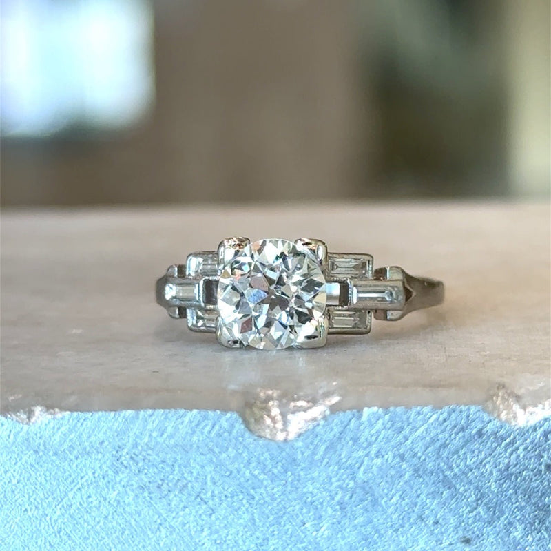 Antique 1920's 1.70CT Diamond Platinum Ring - KFK, Inc.