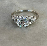 Antique 1920's 1.70CT Diamond Platinum Ring - KFK, Inc.