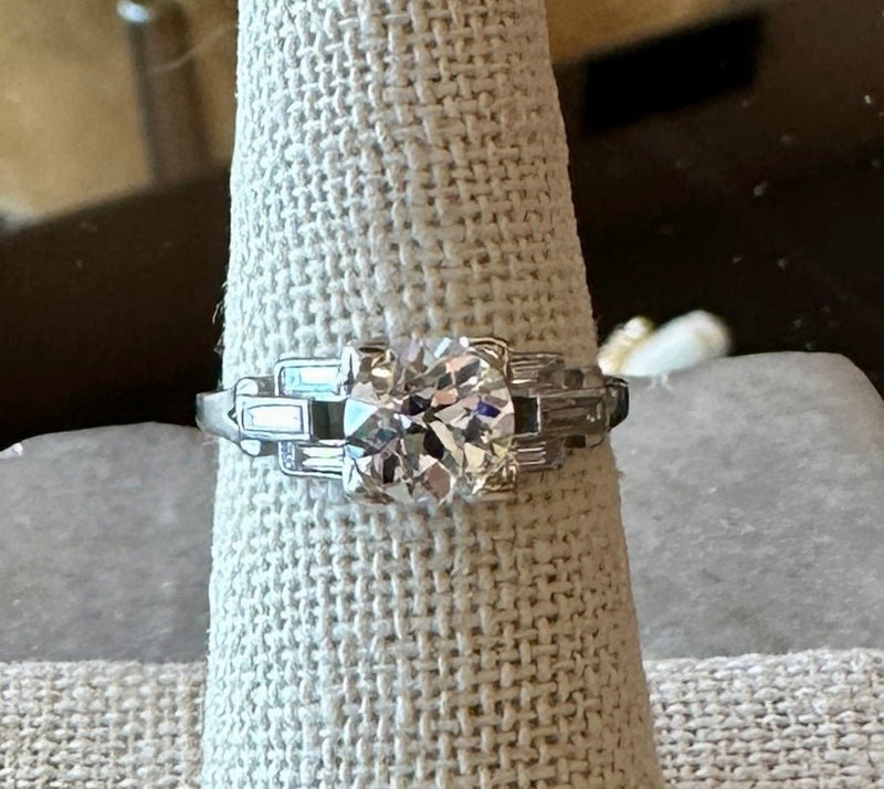 Antique 1920's 1.70CT Diamond Platinum Ring - KFK, Inc.