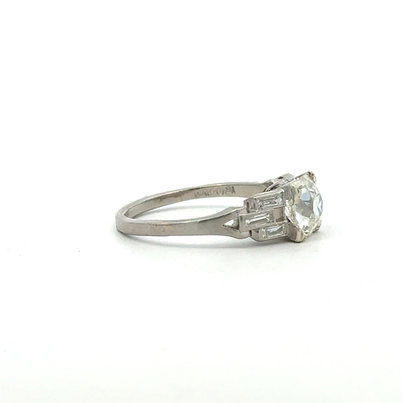 Antique 1920's 1.70CT Diamond Platinum Ring - KFK, Inc.