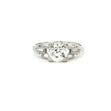 Antique 1920's 1.70CT Diamond Platinum Ring - KFK, Inc.