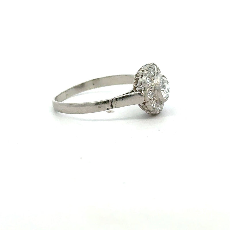 Antique .68CT Diamond Platinum Cluster Ring - KFK, Inc.