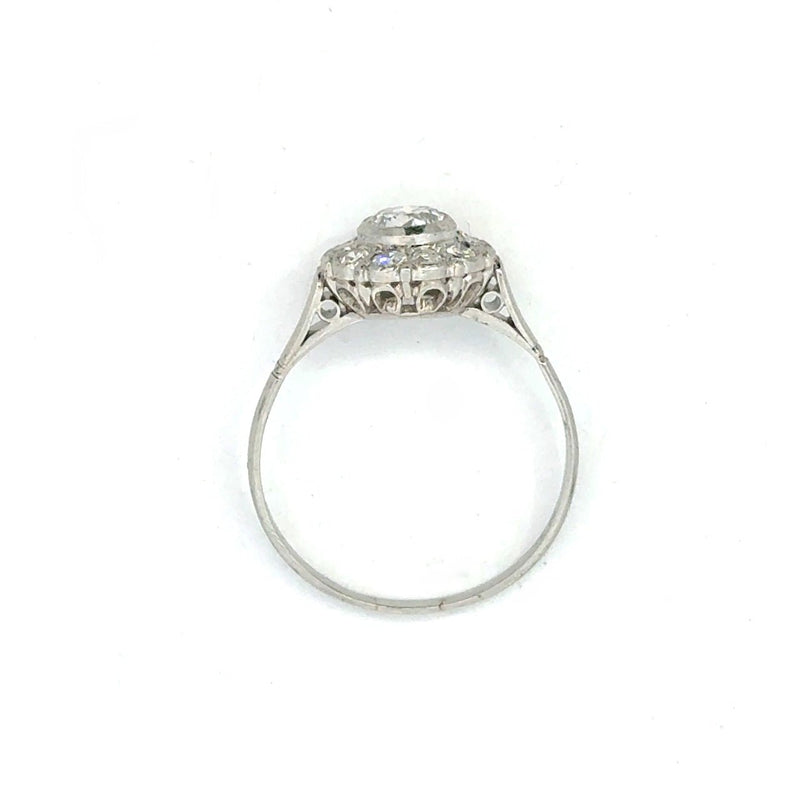Antique .68CT Diamond Platinum Cluster Ring - KFK, Inc.