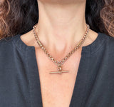 Antique 9KT Gold Chain with Albert T-Bar, 16.5 Inches - KFK, Inc.
