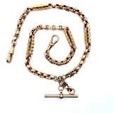 Antique 9KT Gold Chain with Albert T-Bar, 16.5 Inches - KFK, Inc.
