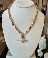 Antique 9KT Gold Chain with Albert T-Bar, 16.5 Inches - KFK, Inc.