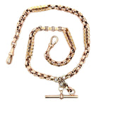 Antique 9KT Gold Chain with Albert T-Bar, 16.5 Inches - KFK, Inc.