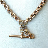 Antique 9KT Gold Chain with Albert T-Bar, 16.5 Inches - KFK, Inc.