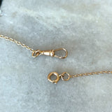Antique 9KT Gold Chain with Turquoise and Pearl Stations - KFK, Inc.