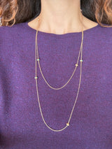Antique 9KT Gold Chain with Turquoise and Pearl Stations - KFK, Inc.