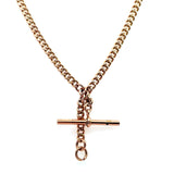 Antique 9KT Rose Gold Curb Chain with T-Bar, 16 Inches - KFK, Inc.
