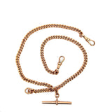 Antique 9KT Rose Gold Curb Chain with T-Bar, 16 Inches - KFK, Inc.