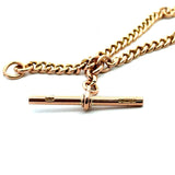 Antique 9KT Rose Gold Curb Chain with T-Bar, 16 Inches - KFK, Inc.