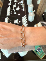 Antique 9KT Rose Gold Oval Link Bracelet - KFK, Inc.