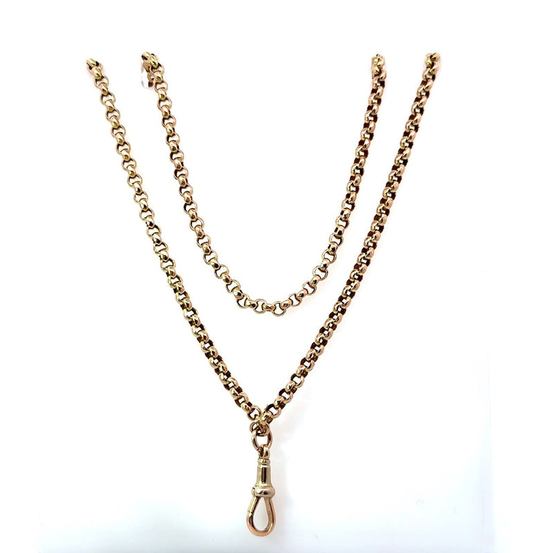 Antique 9KT Yellow Gold Belcher Chain, 58" Inches - KFK, Inc.