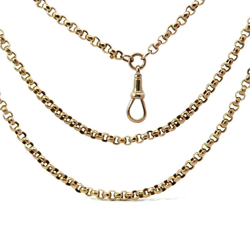 Antique 9KT Yellow Gold Belcher Chain, 58" Inches - KFK, Inc.