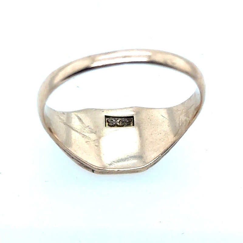 Antique 9KT Yellow Gold Signet Ring - KFK, Inc.