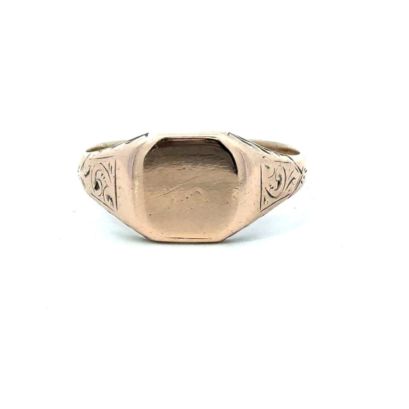 Antique 9KT Yellow Gold Signet Ring - KFK, Inc.