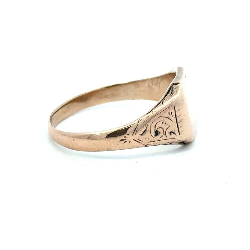 Antique 9KT Yellow Gold Signet Ring - KFK, Inc.