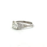 Antique 1920's  Art Deco platinum 1.32CT diamond ring in step-up mounting KFK Jewelers Los Angeles