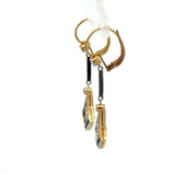 Antique Art Deco Diamond Sapphire Pendulum Earrings - KFK, Inc.