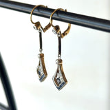 Antique Art Deco Diamond Sapphire Pendulum Earrings - KFK, Inc.