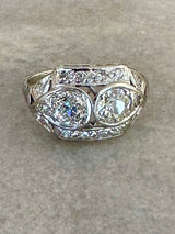 Antique Art Deco Platinum and Diamond Dinner Ring - KFK, Inc.