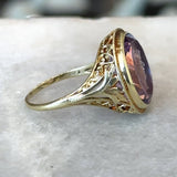 Antique Carved Amethyst Intaglio Ring - KFK, Inc.