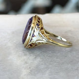 Antique Carved Amethyst Intaglio Ring - KFK, Inc.