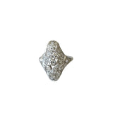 Antique Diamond Platinum Shield Ring - KFK, Inc.