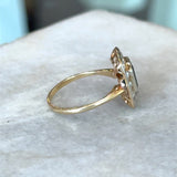 Antique Octagonal Sapphire and Old Mine - Cut Diamond Ring - KFK, Inc.