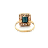 Antique Octagonal Sapphire and Old Mine - Cut Diamond Ring - KFK, Inc.