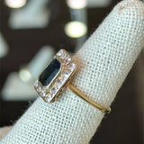 Antique Octagonal Sapphire and Old Mine - Cut Diamond Ring - KFK, Inc.