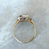 Antique Octagonal Sapphire and Old Mine - Cut Diamond Ring - KFK, Inc.