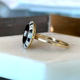 Antique Onyx Diamond Ring, Platinum and 14KT Yellow Gold - KFK, Inc.
