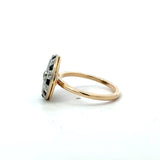 Antique Onyx Diamond Ring, Platinum and 14KT Yellow Gold - KFK, Inc.
