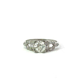 Antique Platinum 1.28CT Old - European Cut Diamond Ring - KFK, Inc.
