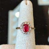 Antique Ruby and Diamond Cluster RIng - KFK, Inc.