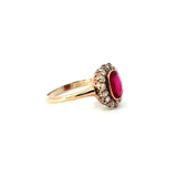 Antique Ruby and Diamond Cluster RIng - KFK, Inc.