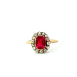 Antique Ruby and Diamond Cluster RIng - KFK, Inc.